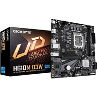 Gigabyte H610M D3W (Rev. 1.1) Intel 1700 Socket Motherboard, Micro-ATX, 2x DDR5 Slots, 1x M.2 Socket, GbE LAN, 1x Displa