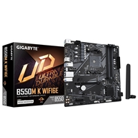 Gigabyte B550M K WIFI6E AMD AM4 Socket Motherboard, Micro-ATX, 4x DDR4 Slots, 2x M.2 Sockets, GbE LAN, Wi-Fi 6E, 1x Disp