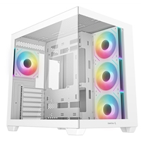 DeepCool CG530 4F Mid-Tower Case with Tempered Glass Panels, 4 Pre-Installed ARGB Fans, and Optimal Airflow Support, Whi