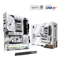 ASRock X870 STEEL LEGEND WIFI AMD AM5 Socket Motherboard, ATX, 4x DDR5 Slots, 3x M.2 Sockets, Fitted I/O Shield, 2.5GbE