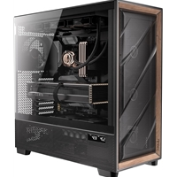 Antec FLUX PRO Black/Walnut Wood Full Tower Gaming PC Case, 4mm Tempered Glass Side Panel, Multi-Directional Airflow, 6