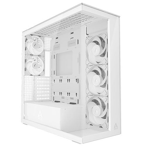 ARCTIC Xtender (White) Case w/ Clear Glass Side and Front, E-ATX, 5x ARGB Fans, ARGB PSU Shroud, Mesh Airflow, USB-C 10Gbps
