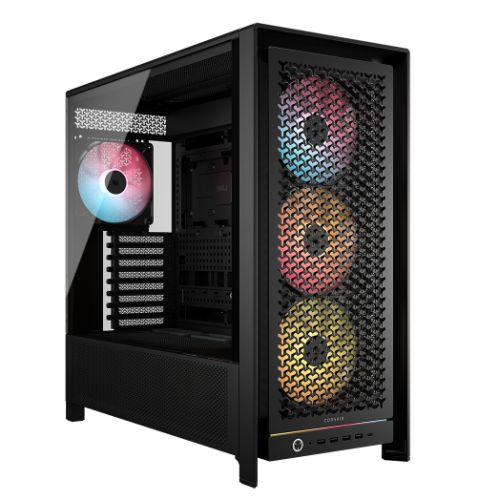 Corsair FRAME 5000D RS Modular Gaming Case w/ Glass Side, E-ATX, 4x ARGB Fans, InfiniRail Fan Mounting, USB-C, ARGB Strip, Asus BTF Compatible, Black