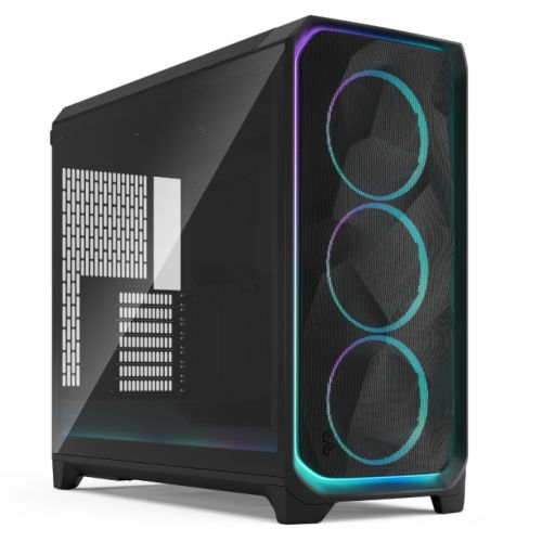 Fractal Design Meshify 3 XL Ambience Pro RGB (Black TG Light) Case w/ Light Tint Window, E-ATX, Mesh Front, 3x RGB Fans, Adjust Pro Hub, USB-C 20Gbps