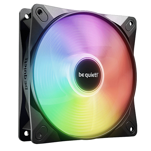 Be Quiet! (BL132) Light Wings LX 120mm PWM Reverse Blade ARGB Case Fan, Rifle Bearing, Impeller w/ 16 LEDs, Daisy-Chain, Up to 1500 RPM, Black