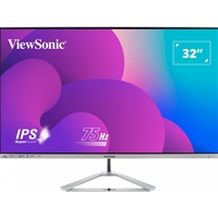 Viewsonic VX3276-MHD-3 32-Inch Full HD, Frameless IPS Monitor, 1080p, 1920 x 1080 Resolution, 75Hz, HDMI, VGA, DisplayPo