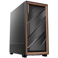 Antec FLUX SE Mid Tower Gaming Case, 1 x USB Type-C / 2 x USB 3.0, Metal Mesh with Walnu tWood Accents, 3 x Pre-Installe