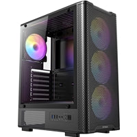 Antec VX310 ARGB Mid-Tower Gaming PC Case - Pre-Installed 4 x 120mm ARGB Fans, Tempered Glass Side Panel, High-Airflow Mesh Front - ATX/Micro-ATX/ITX