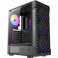 Antec VX320 ARGB Mid-Tower Gaming PC Case - Pre-Installed 4 x 120mm ARGB Fans, Tempered Glass Side Panel, High-Airflow Mesh Front - ATX/Micro-ATX/ITX