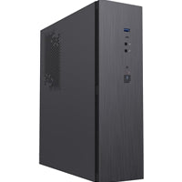 CiT S8i SFF Micro-ATX PC Case - 8.3L Compact Desktop Chassis, Brushed Front, 1 x 80mm Fan, 2 x USB 3.0, TFX PSU Support, Black