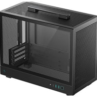 DeepCool CH160 PLUS Mini-ITX Mini Tower PC Case, Tempered Glass, High-Airflow Mesh Design, USB-C & USB 3.0 Front I/O, Supports ATX PSU & 305mm GPU, Black