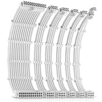 Antec White PSU Extension Cable Kit - 6 Pack (1x 24 Pin, 1x 4+4 Pin, 2x 8 Pin, 2x 6 Pin)