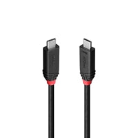 Lindy Black Line 37002 2m USB4 240W Cable, 24 pin USB-C (M) to 24 pin USB-C (M)