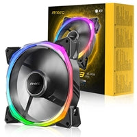 Antec Fusion T3 140mm ARGB PWM Case Fan - Hydraulic Bearing, 600-1500 RPM, Black