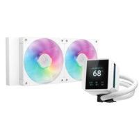 DeepCool Mystique 240 WH ARGB Liquid CPU Cooler with 2.83" TFT LCD Display, 240mm Radiator, Addressable RGB Fans, Hydro Bearing, and Wide Compatibility for Intel & AMD Sockets
