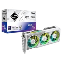 ASRock Intel Arc B580 Steel Legend OC 12GB GDDR6 Graphics Card, 2800 MHz Base Clock, Dual Fan, White, RGB, 3x DisplayPorts / 1x HDMI Port