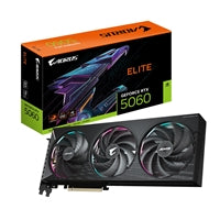 Gigabyte AORUS NVIDIA GeForce RTX 5060 ELITE GDDR7 Graphics Card, 3840 CUDA Cores, 2722 MHz Core Clock, Triple Fan, 3x DisplayPorts / 1x HDMI Port
