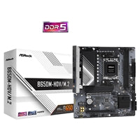 ASRock B650M-HDV/M.2 AMD AM5 Socket Motherboard, Micro-ATX, 2x DDR5 Slots, 2x M.2 Sockets, Fitted I/O Shield, 2.5GbE LAN, 1x DisplayPort / 1x HDMI Port