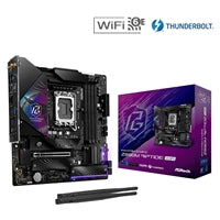 ASRock Z890M RIPTIDE WIFI PHANTOM GAMING Intel 1851 Socket Motherboard, Micro-ATX, 4x DDR5 Slots, 3x M.2 Sockets, 2x USB-C Port, Fitted I/O Shield, 2.5GbE LAN, Wi-Fi 6E, 1x DisplayPort / 1x HDMI / 2x USB-C (USB4)