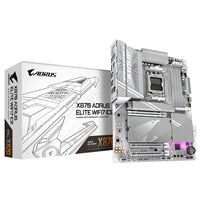 Gigabyte X870 AORUS ELITE WIFI7 ICE AMD AM5 Socket Motherboard, ATX, 4x DDR5 Slots, 4x M.2 Sockets, 3x USB-C Port, Fitted I/O Shield, 2.5GbE LAN, Wi-Fi 7, 2x HDMI Port / 2x USB-C (USB4)