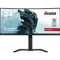 iiyama G-MASTER Red Eagle GCB3481WQSU-B1 34 inch Ultra-Wide Curved Gaming Monitor, 3440 x 1440, 0.3ms, HDMI, DisplayPort, USB Hub, Freesync, 180Hz, Speakers, Black, Internal PSU, Height Adjustable, VESA