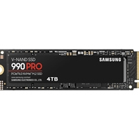 Samsung 990 PRO(MZ-V9P4T0BW ) 4TB NVMe SSD, PCIe Gen4, M.2 Interface, 2280, Read 7450 MB/s, Write 6900 MB/s, 5 Year Warr