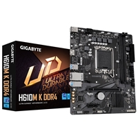 Gigabyte H610M K DDR4 Ultra Durable Intel 1700 Socket Motherboard, Micro-ATX, 2x DDR4 Slots, 1x M.2 Socket, GbE LAN, 1x 
