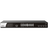 DrayTek VSPQ2200XB-K VigorSwitch PQ2200xb 16 Port 2.5 GbE POE+ Managed Layer 2+ Switch with 4x POE++ Ports and 4x 10GbE 
