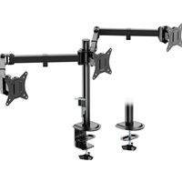 VonHaus Triple Monitor Stand for 17-27" Screens, Three Screen Monitor Mount with Desk Clamp, Height Adjustable, Easy Ass