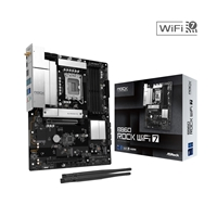 ASRock B860 Rock WiFi 7 Intel 1851 Socket Motherboard, ATX, 4x DDR5 Slots, 3x M.2 Sockets, Fitted I/O Shield, 2.5GbE LAN