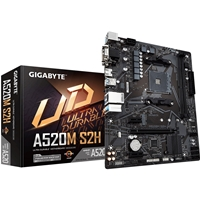 Gigabyte A520M S2H Ultra Durable AMD AM4 Socket Motherboard, Micro-ATX, 2x DDR4 Slots, 1x M.2 Socket, GbE LAN, 1x D-Sub 