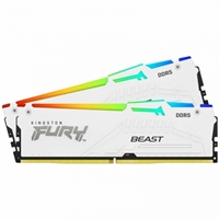 Kingston FURY Beast KF560C36BWEAK2-64 64GB (2x 32GB) U-DIMM System Memory, 6000MHz, DDR5, CL36, White, RGB, Intel XMP, A