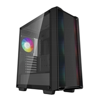 DeepCool CC560 ARGB V2 Case, Gaming, Black, Mid Tower, 1 x USB 3.0 / 1 x USB 2.0, Tempered Glass Side Window Panel, Abun