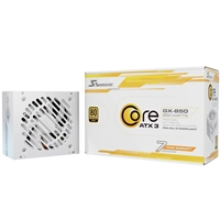 Seasonic CORE GX ATX 3.1  (SRP-CGX851-A5A32SF-W) 850W PSU, 120mm Fan, 80 PLUS Gold, Fully Modular, Individual White Cabl