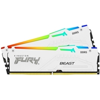 Kingston FURY Beast KF556C36BWEAK2-32 32GB (2x 16GB) DIMM System Memory, 5600MHz, DDR5, CL36, White, RGB, Intel XMP, AMD