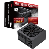 EVO LABS BR600-12BL 600W PSU,120mm Black Silent Fan with Improved Ventilation, Non Modular, High-Efficiency, PFC Certifi