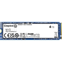 Kingston NV3 (SNV3S/4000G) 4TB NVMe SSD, M.2 Interface, PCIe Gen4, 2280, Read 6000 MB/s, Write 5000 MB/s, 3 Year Warrant