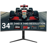 piXL CM34C7 34 Inch 165Hz UWQHD Quad HD Ultrawide Curved Gaming Monitor, with 1.5ms Response Time, 3440 x 1440 Resolutio