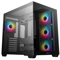 DeepCool CG530 4F Mid-Tower Case with Tempered Glass Panels, 4 Pre-Installed ARGB Fans, and Optimal Airflow Support, Bla