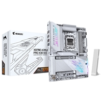 Gigabyte X870E AORUS PRO X3D ICE AMD AM5 Socket Motherboard, ATX, 4x DDR5 Slots, 4x M.2 Sockets, Fitted I/O Shield, 5GbE
