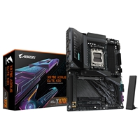 Gigabyte X870E AORUS ELITE X3D AMD AM5 Socket Motherboard, ATX, 4x DDR5 Slots, 4x M.2 Sockets, Fitted I/O Shield, 5GbE L