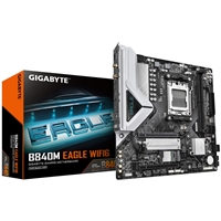 Gigabyte B840M EAGLE WIFI6 AMD AM5 Socket Motherboard, Micro-ATX, 2x DDR5 Slots, 2x M.2 Sockets, Fitted I/O Shield, 2.5G