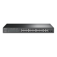 TP-Link TL-SL2428P 24-Port Metal 10/100Mbps + 4-Port Gigabit Smart Switch with 24-Port PoE+ (250W)