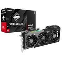ASRock AMD Radeon RX 9070 XT Steel Legend Dark 16GB GDDR6 Graphics Card, 4096 Streams, 2970 MHz Boost Clock, Triple Fan,