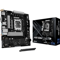 ASRock H810M-X WIFI Intel 1851 Socket Motherboard, Micro-ATX, 2x DDR5 DIMM Slots, 1x M.2 Socket, 2.5GbE LAN, Wi-Fi 5, 1x