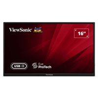 Viewsonic VA1650 16 inch USB-C Lightweight Portable IPS Monitor, Full HD, 60Hz, HDMI (v1.4), VESA, Built in Foldable Sta