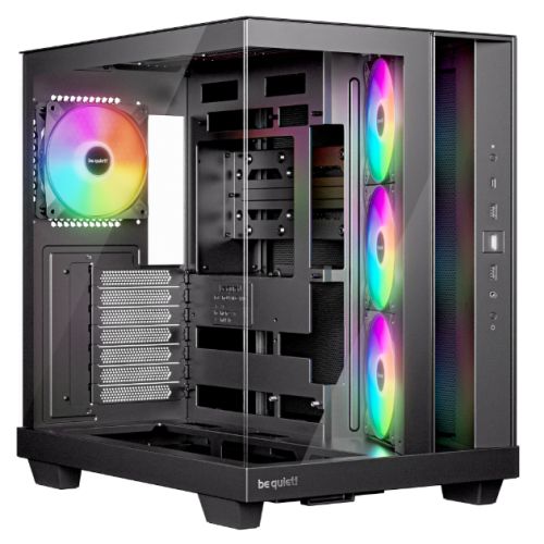 Be Quiet! Light Base 500 LX ARGB Gaming Case w/ Glass Front & Side, ATX, 4x ARGB Fans & ARGB Hub, USB-C 10Gbps, Asus BTF Compatible, Black