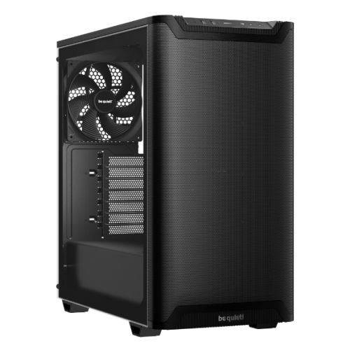 Be Quiet! Pure Base 501 Airflow Window Gaming Case w/ Glass Side, ATX, Compact Design, 2 Pure Wings 3 Fans, High Airflow Front & Top, USB-C, Black