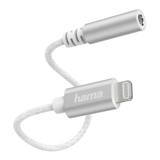 Hama Lightning Male to 3.5mm Jack Female Cable, Ultra-Thin & Flexible Cable, MFI Certified