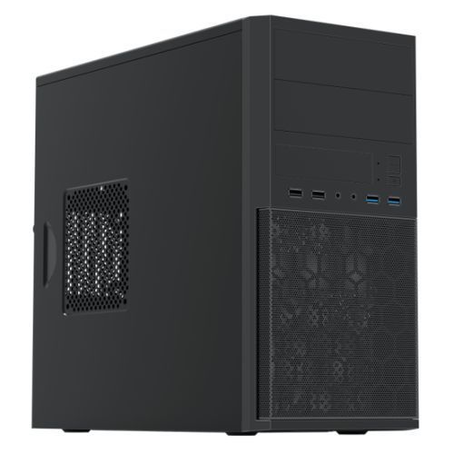 Vida Corporate Black Office Case, Micro ATX, 120mm Fan, Mesh Front